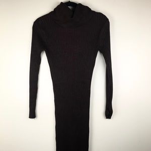 Sweater Dress Brown Ribbed